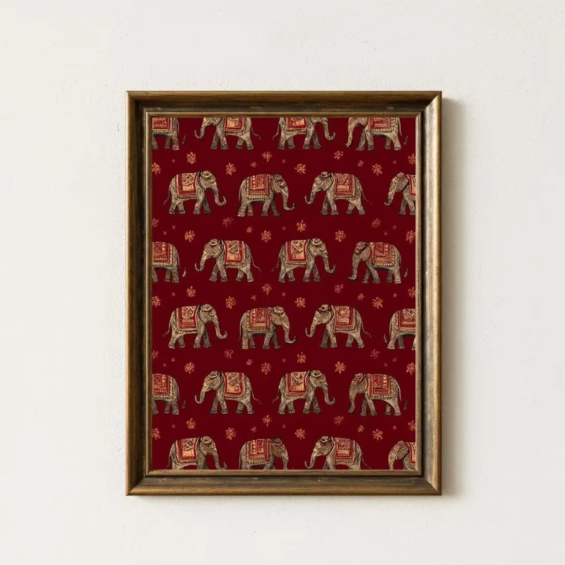 Stampa con Motivo Elefante Ind - Home Decor Indonesia recensione e prezzo