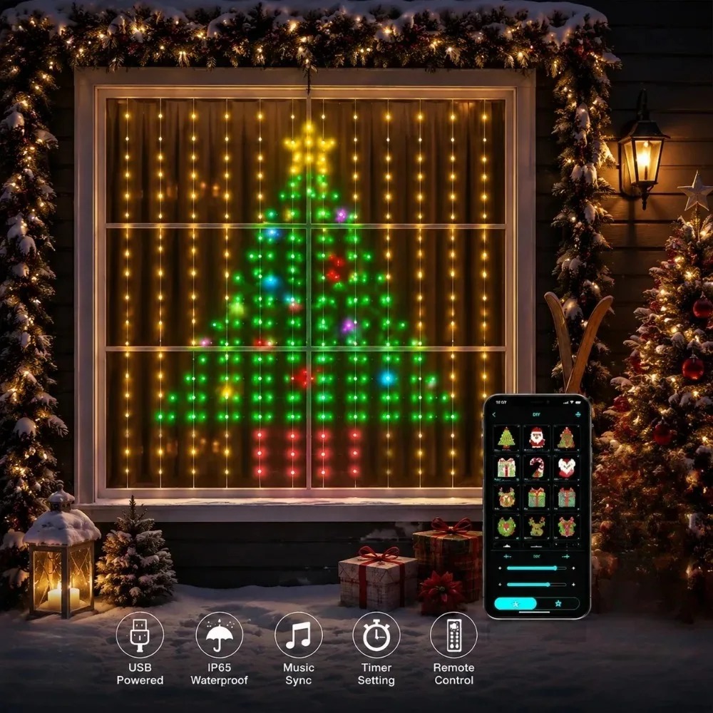 Luci a Tenda LED per Natale, C - Home Decor Free App recensione e prezzo